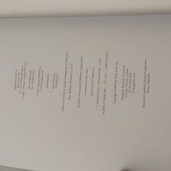 Stratford: Dramatically Different 2007 Version Large Hardcover - Picture 5 of 7